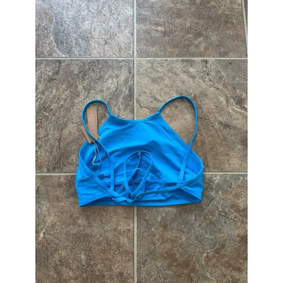 Skims Signature Swim High Neck Top Turquoise Size Medium - Picture 8 of 10